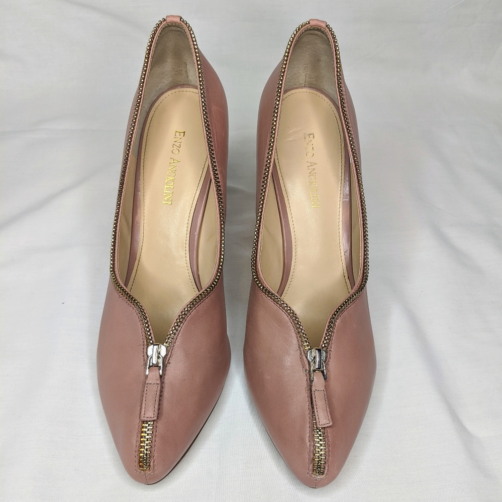 ENZO ANGIOLINI Blush Pink Zipper Detail Pumps 11